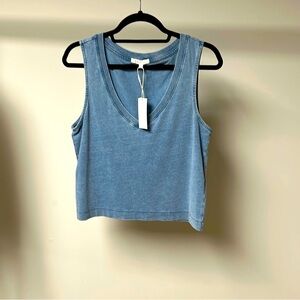 Z supply Sloane v-neck denim tank MEDIUM indigo NWOT